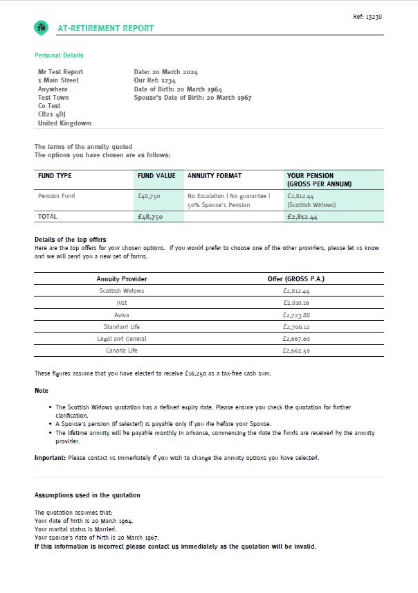 Image of Options form